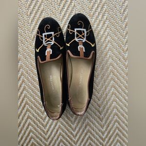 Stubbs & Wootton Women's Flat Polo Club Print Size 8 Made in Spain